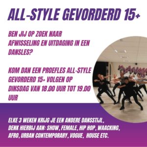 *NIEUW*  ALL-STYLE gevorderd 15+