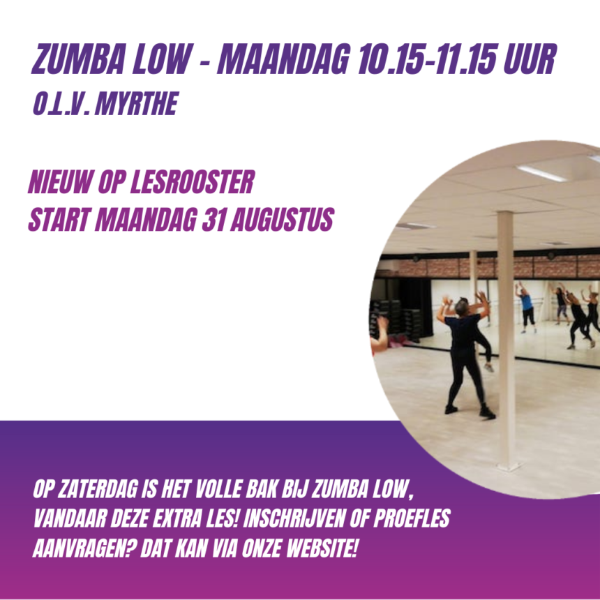 Extra Zumba Low – Maandag 10.15-11.15 uur *NIEUW*