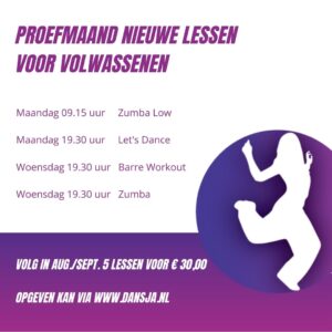 Actie proefmaand volwassenen lessen