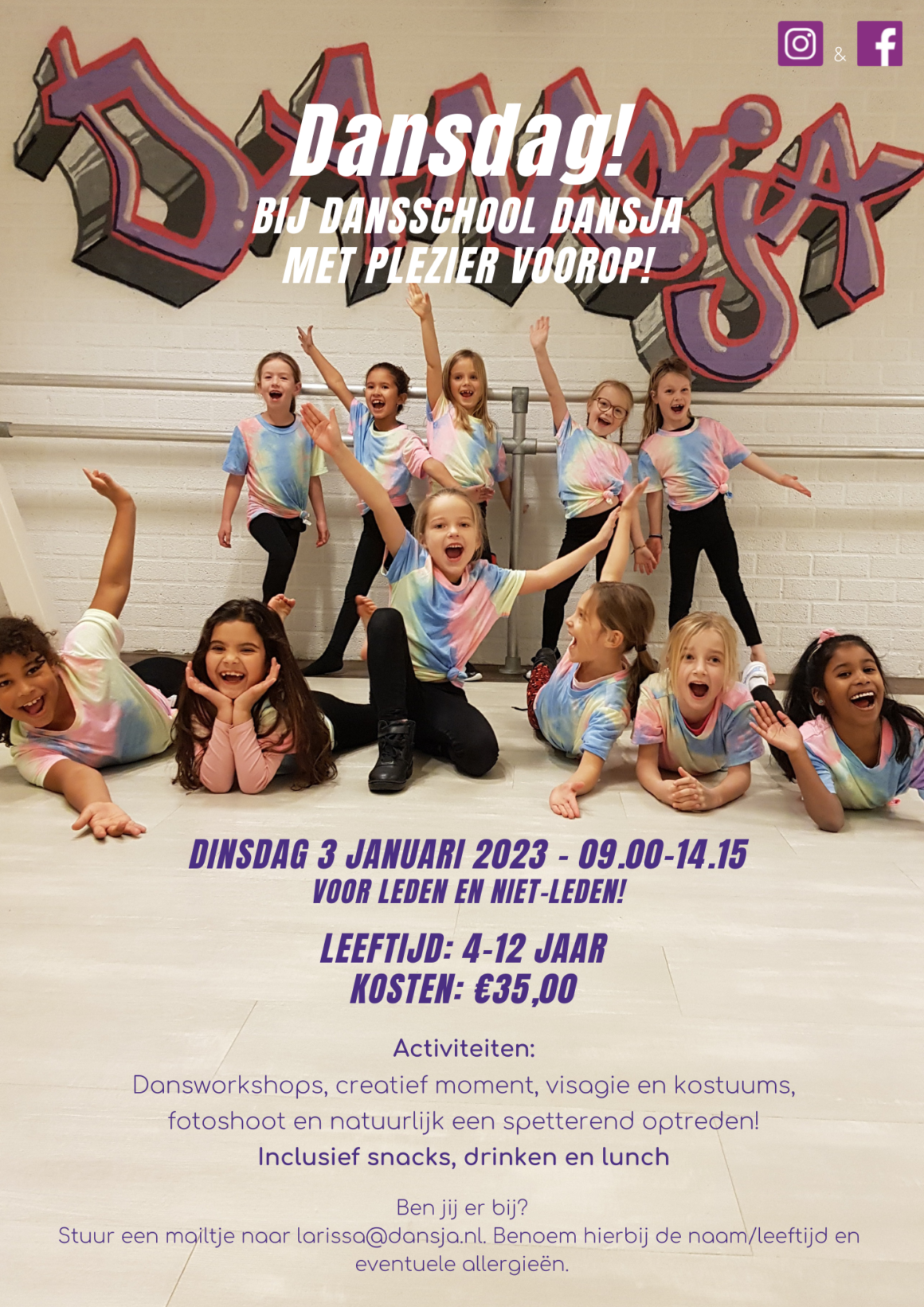 Dansdag – Dinsdag 3 januari – 9.00-14.00 uur – € 35.00