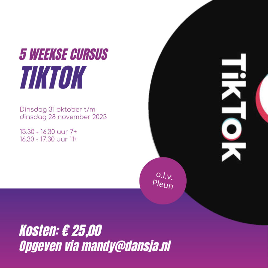 TikTok-Cursus 5 weken – Start dinsdag 31 oktober 2023