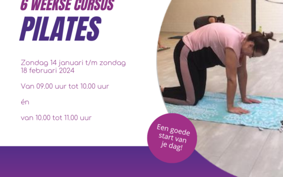 Cursus Pilates – Start zondag 14 januari 2024 – 9.00 uur & 10.00 uur