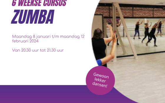 Cursus Zumba – Start maandag 8 januari 2024 – 20.30 uur